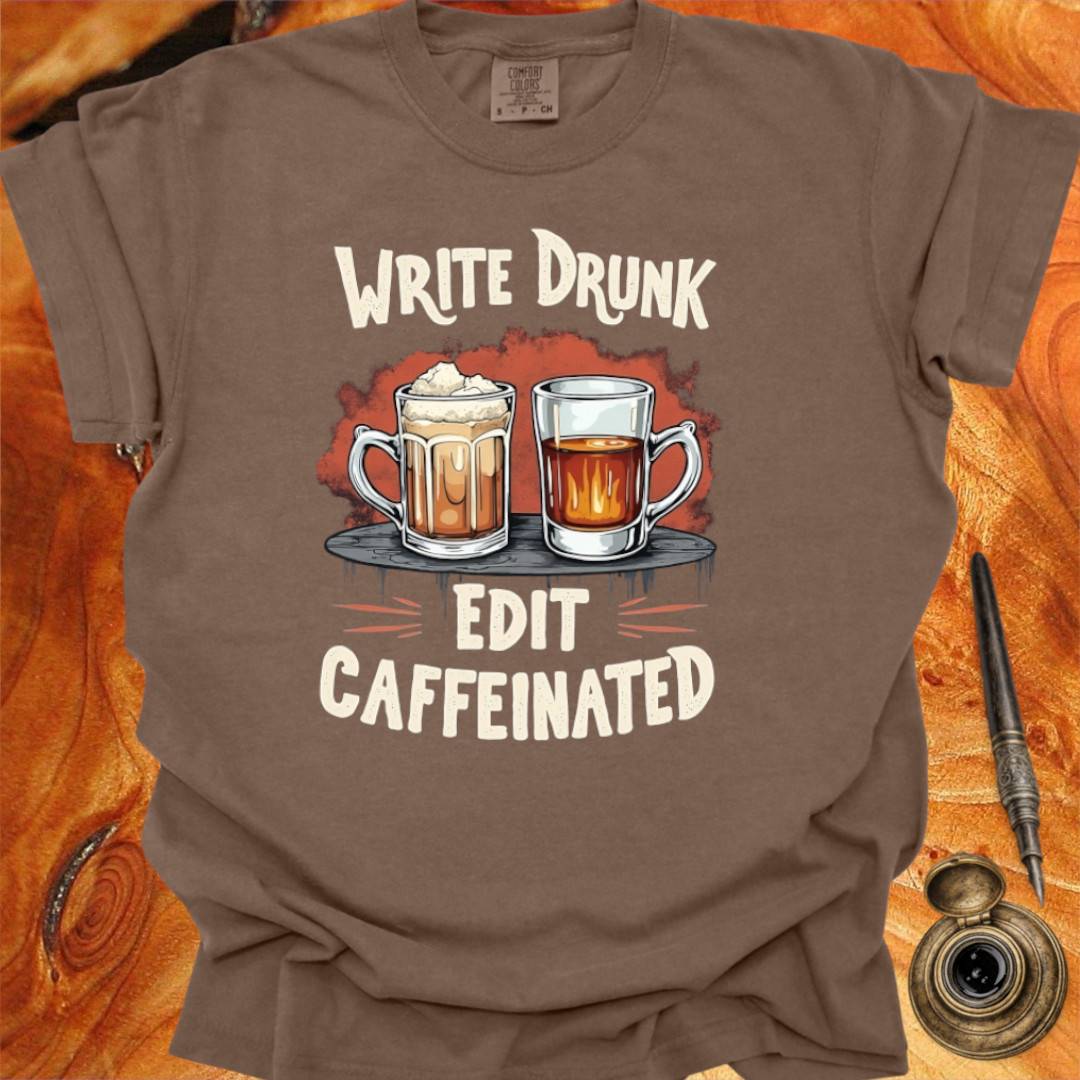 Write Drunk Edit Caffeinated - Writing T-shirt