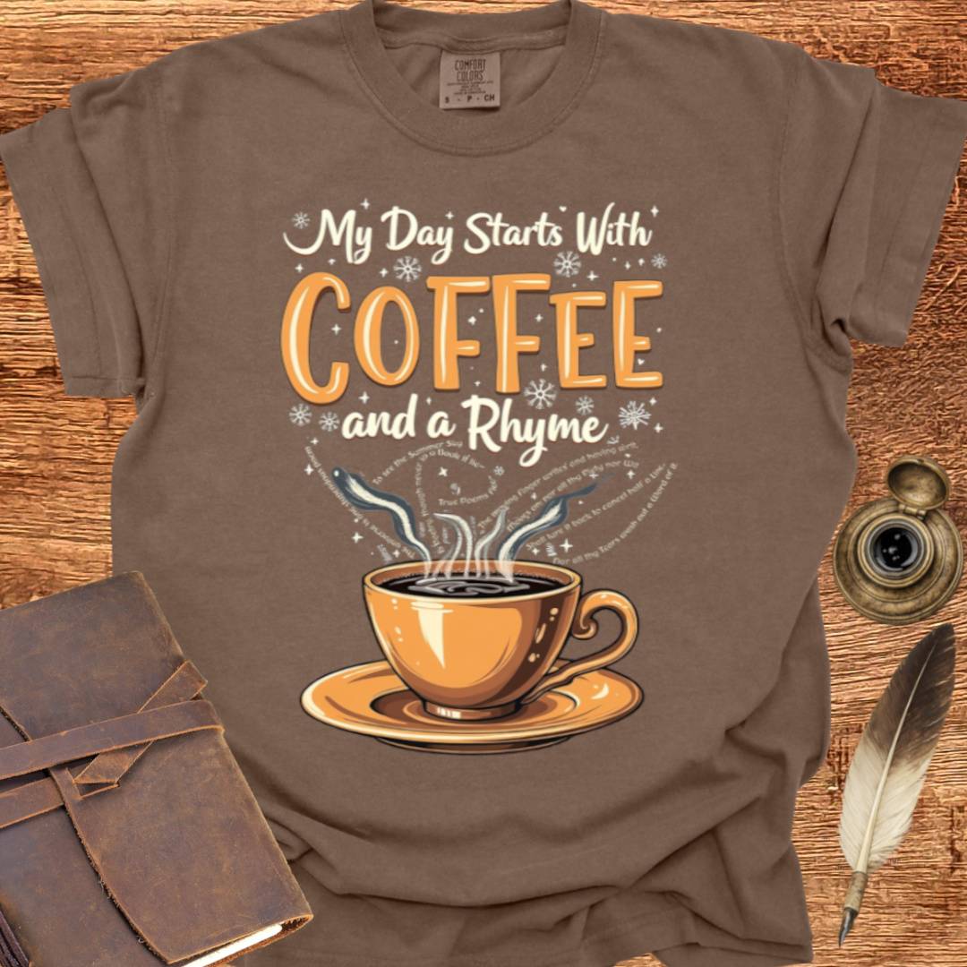 Coffee and a Rhyme - Poetry T-shirt