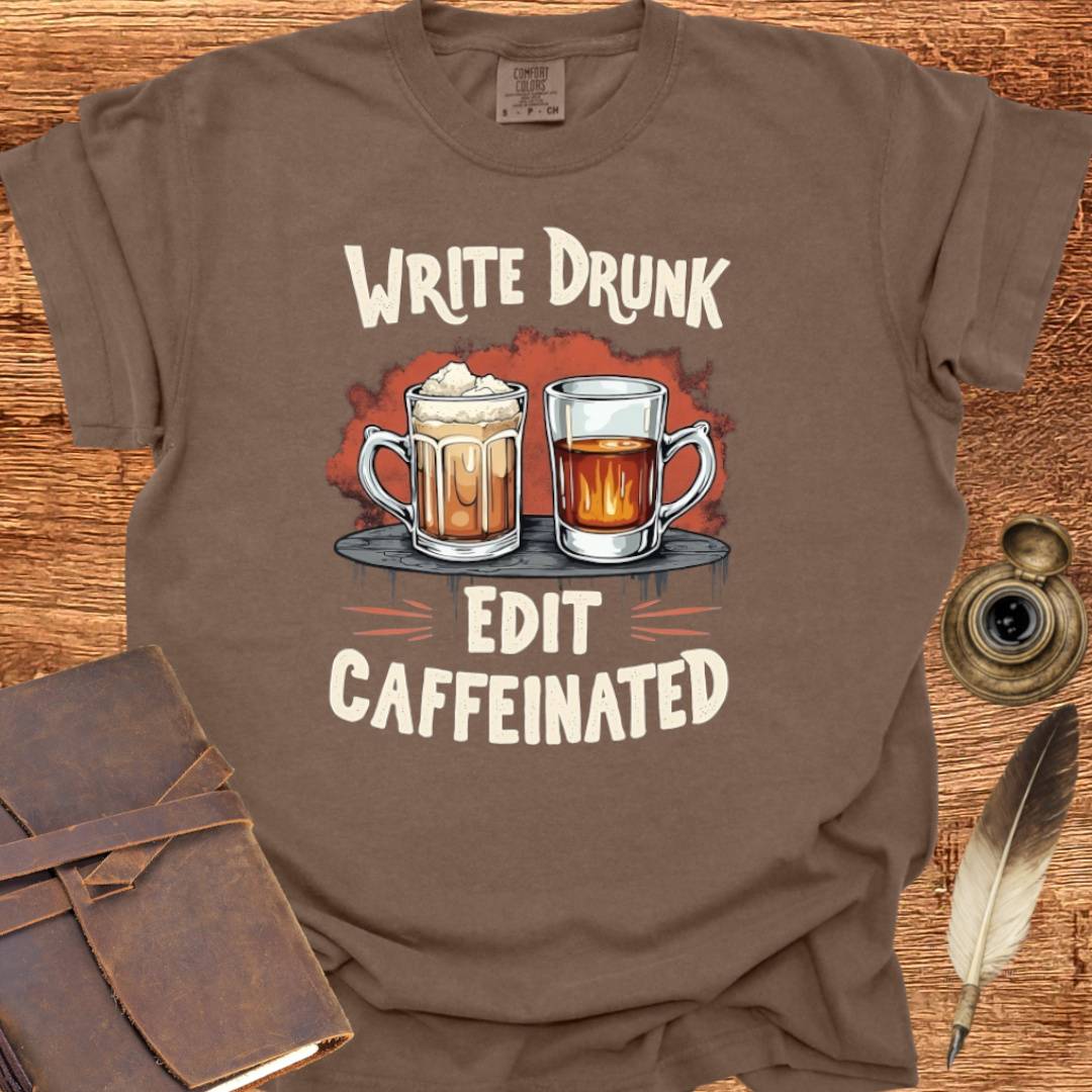 Write Drunk Edit Caffeinated - Writing T-shirt