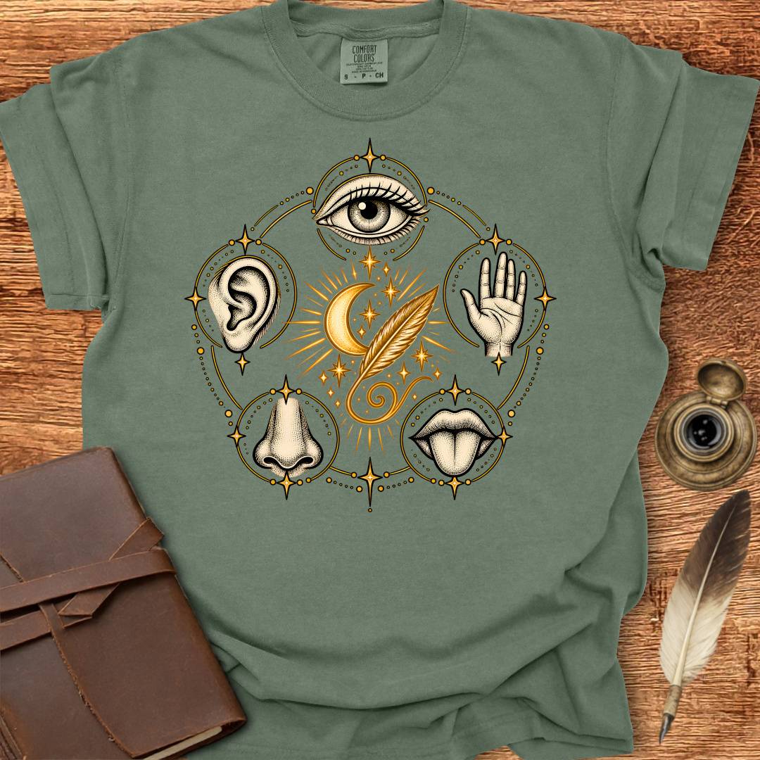 5 senses feed your Poetic Sense - Poetry T-shirt