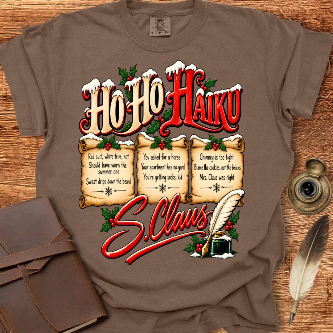 HO HO HAIKU from Santa - Poetry T-shirt
