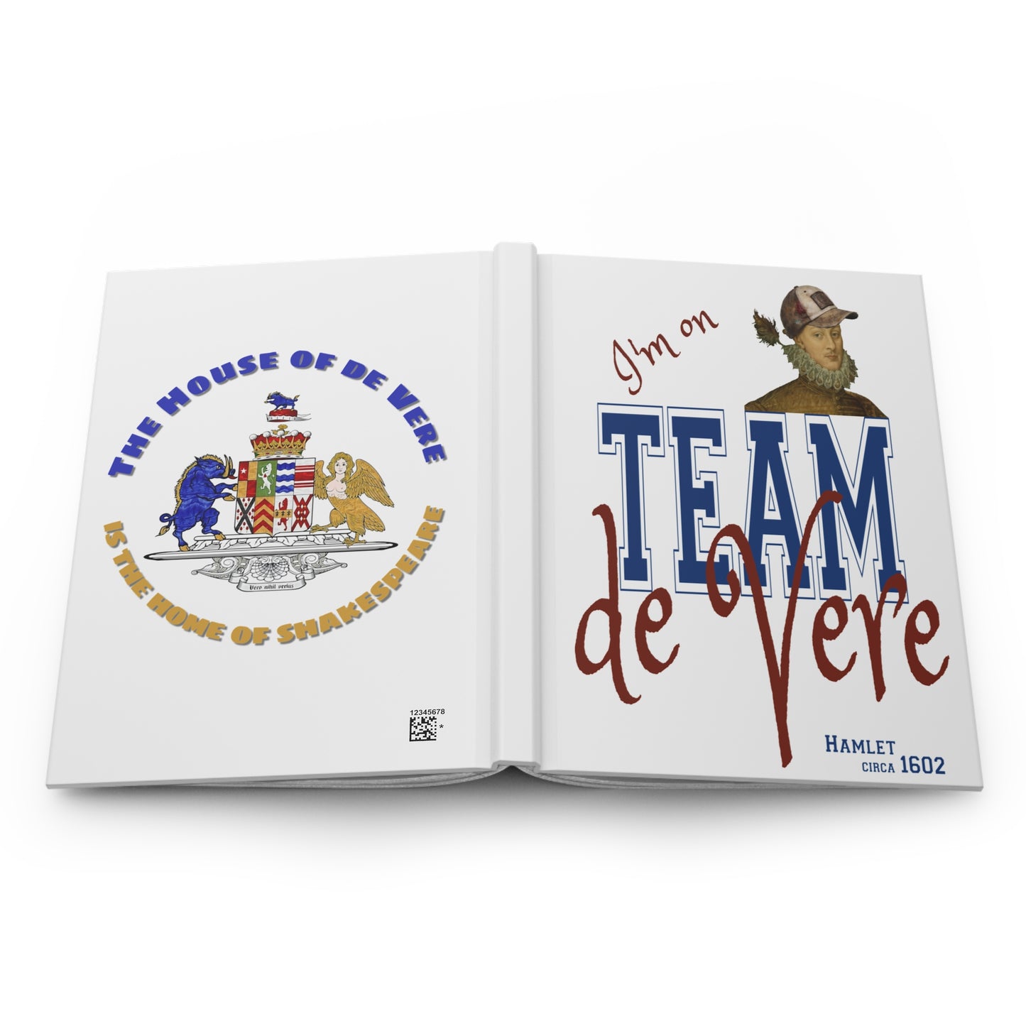 Team De Vere Hardcover Journal — Inspirational Writer Notebook