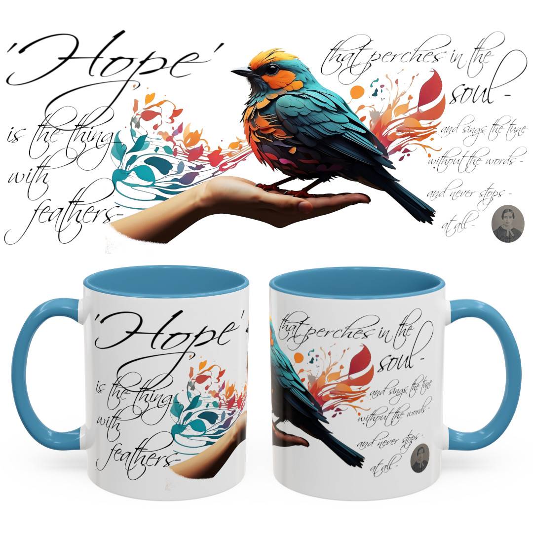 Hope is the Thing with Feathers Accent Coffee Mug