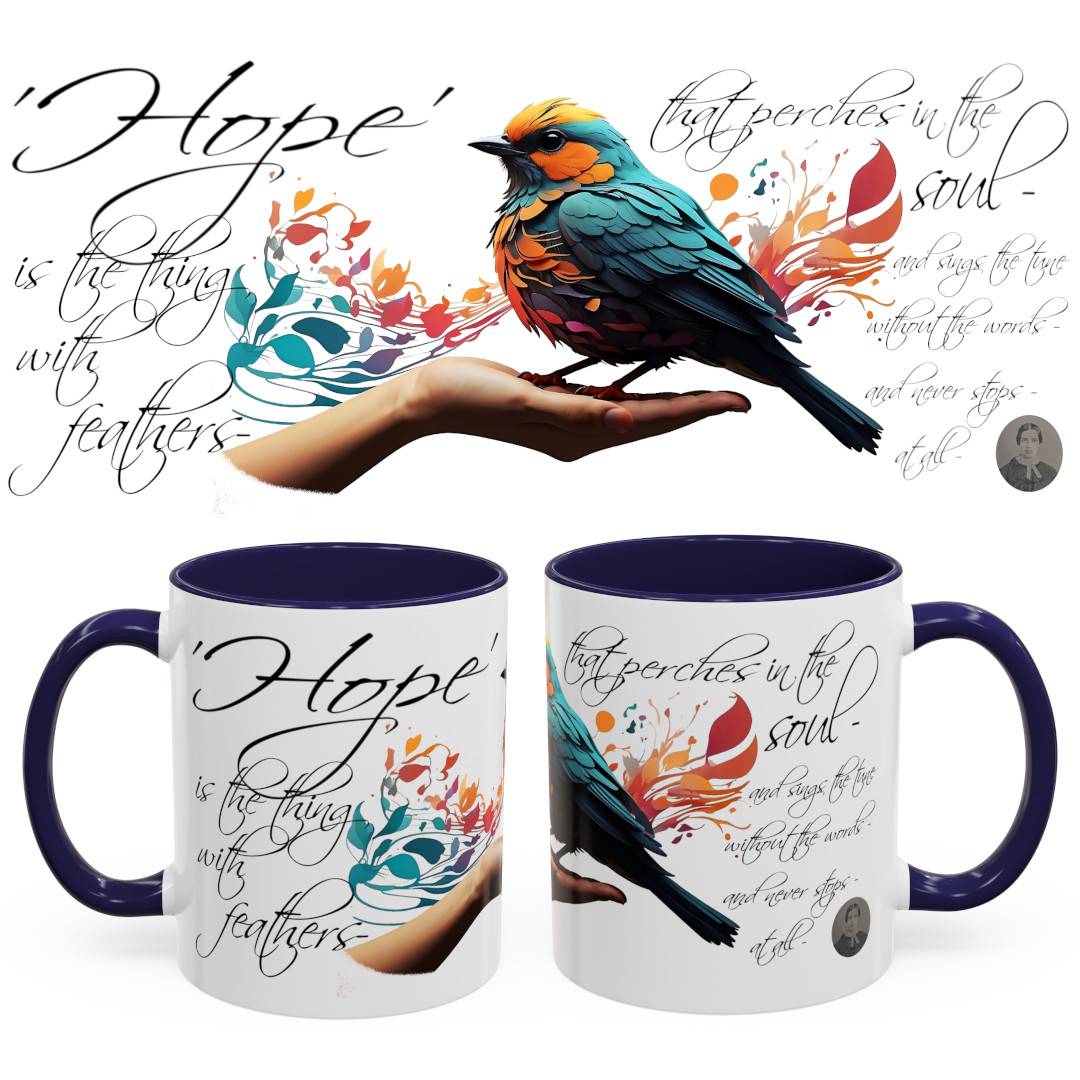 Hope is the Thing with Feathers Accent Coffee Mug