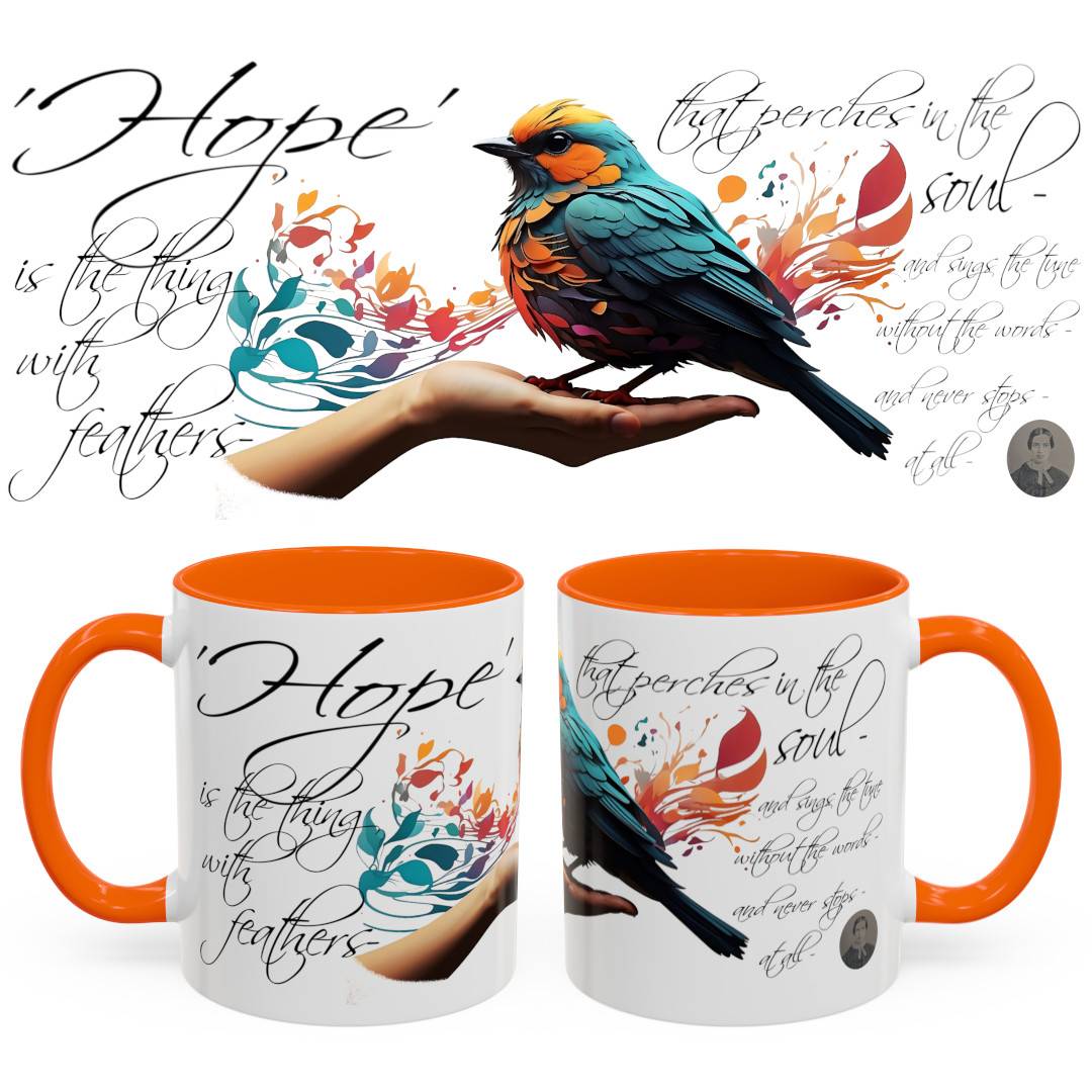 Hope is the Thing with Feathers Accent Coffee Mug