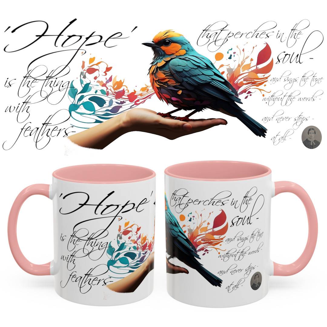 Hope is the Thing with Feathers Accent Coffee Mug