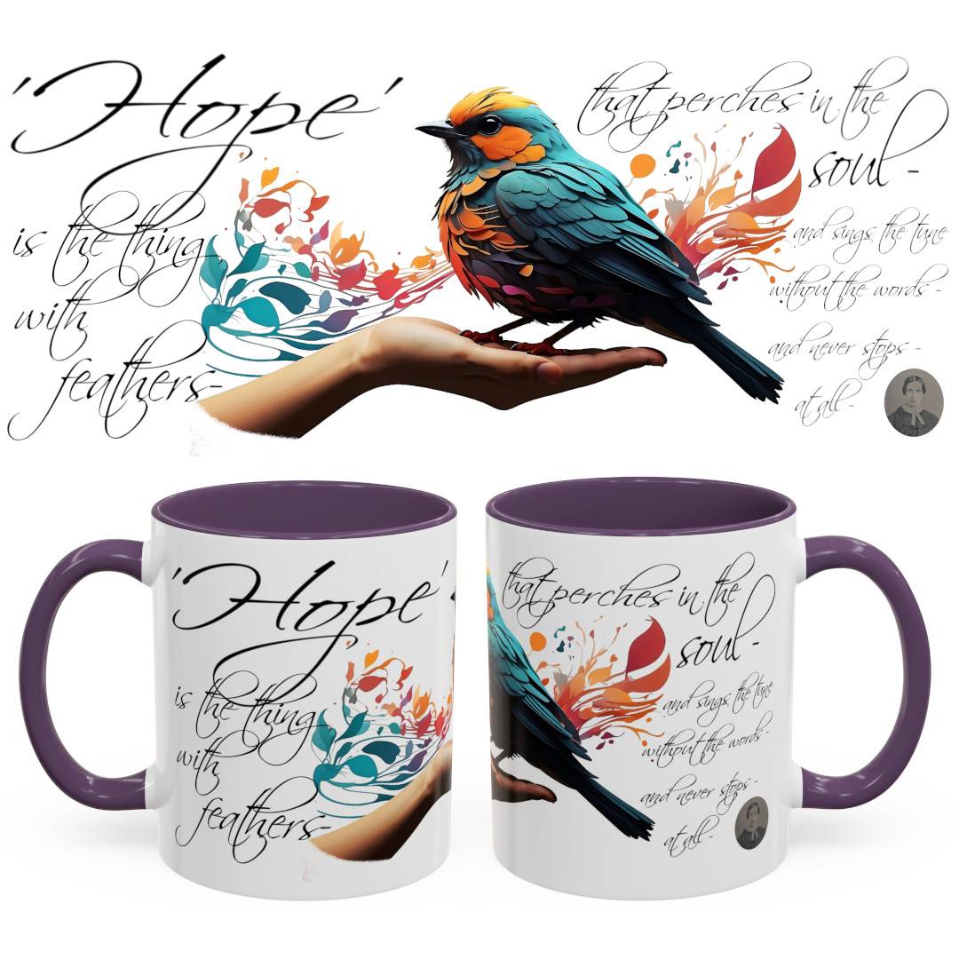 Hope is the Thing with Feathers Accent Coffee Mug