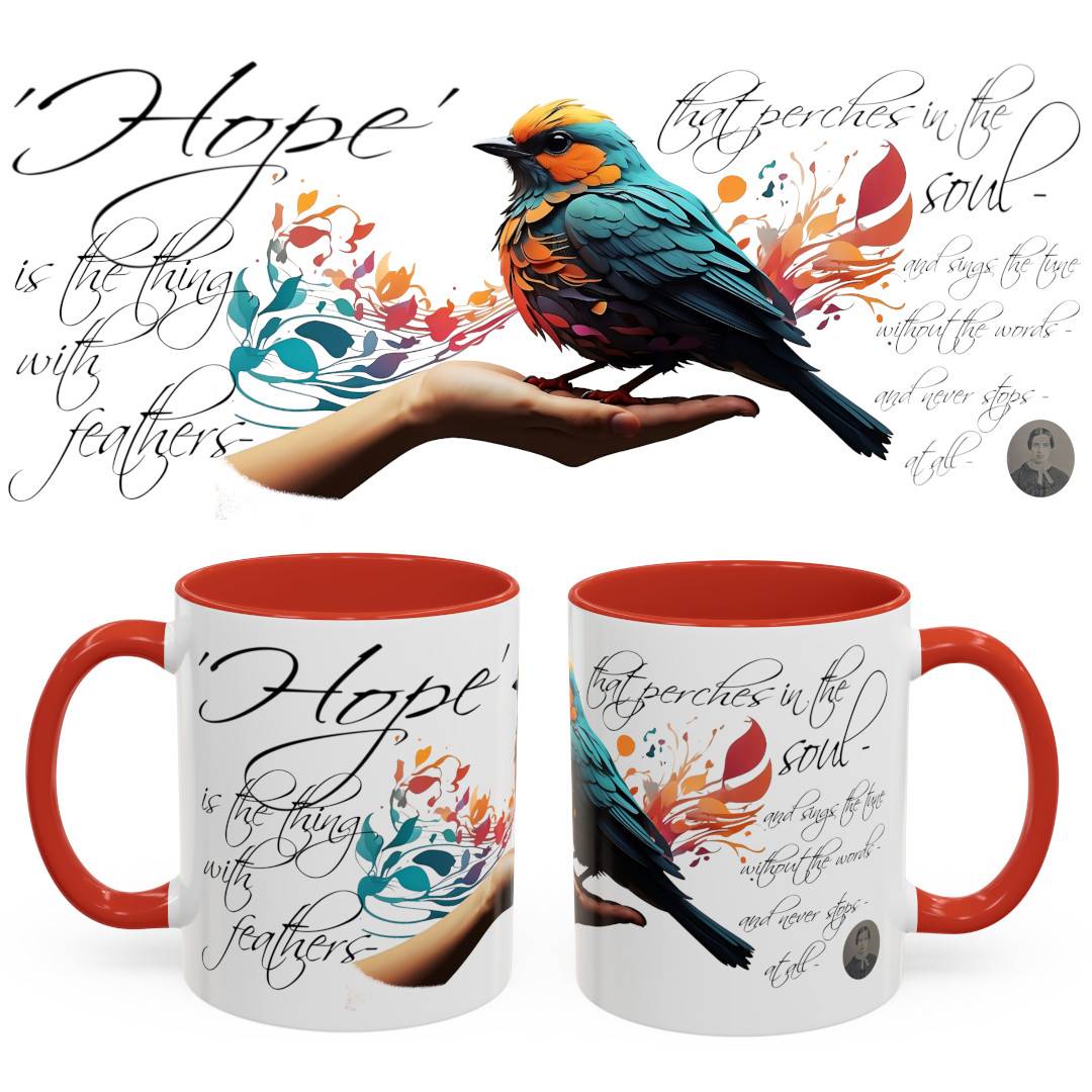 Hope is the Thing with Feathers Accent Coffee Mug