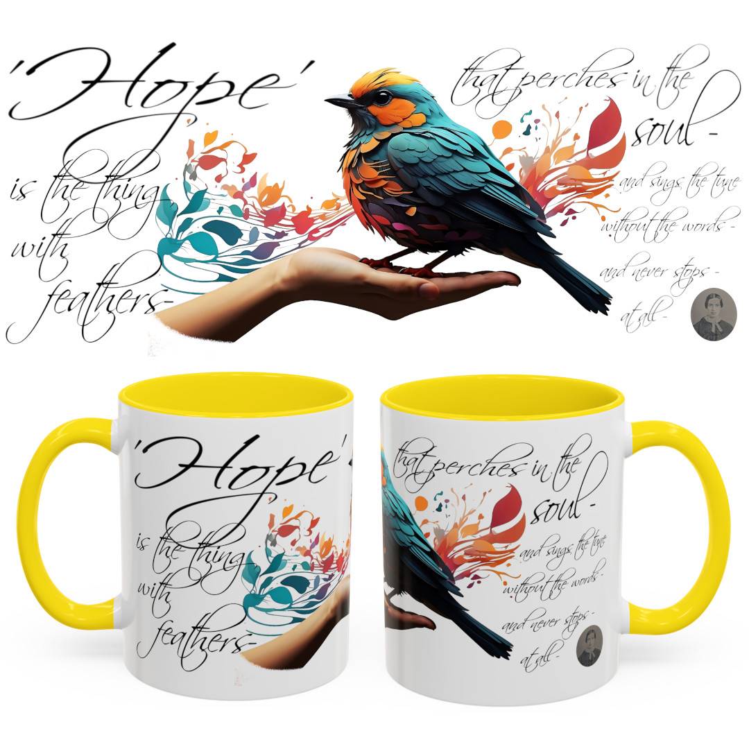 Hope is the Thing with Feathers Accent Coffee Mug