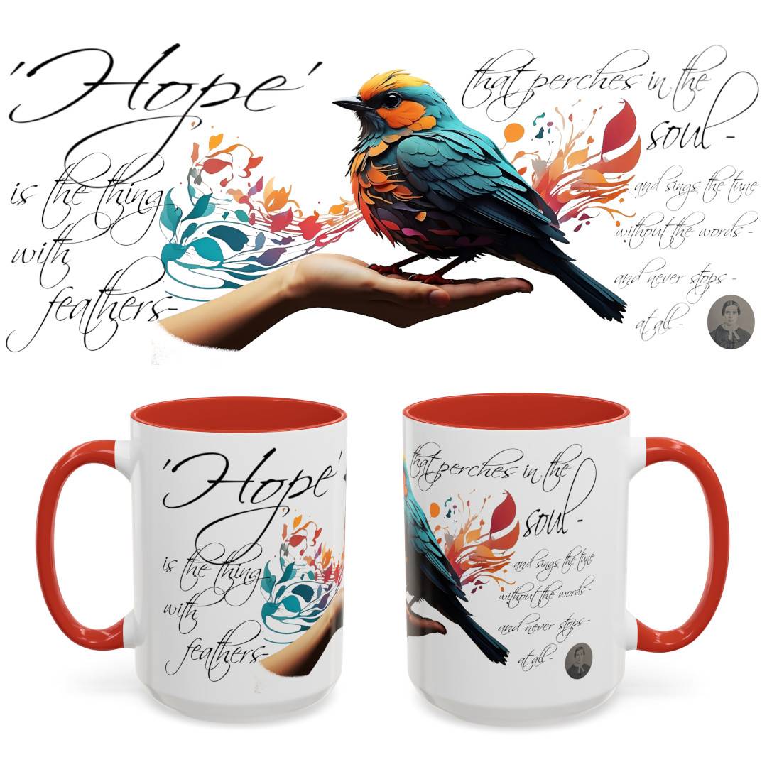 Hope is the Thing with Feathers Accent Coffee Mug