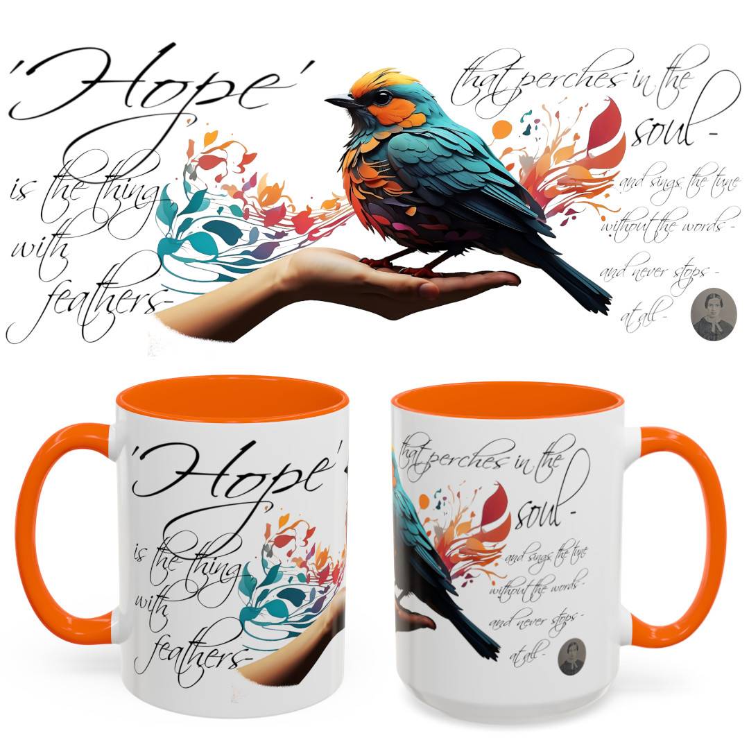 Hope is the Thing with Feathers Accent Coffee Mug