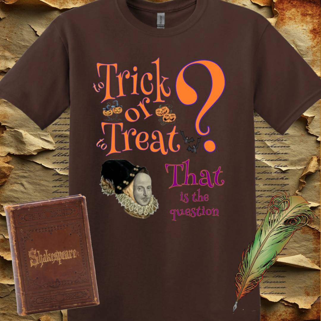 To Trick or to Treat Shakespeare Mask T-Shirt