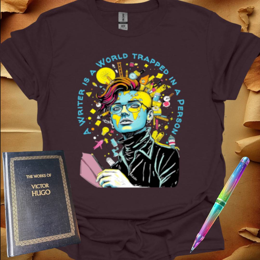 A Writer is a World trapped in a Person T-Shirt