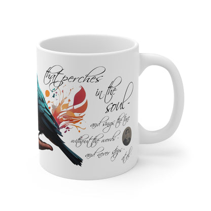 Hope is the thing with feathers 11 oz Mug