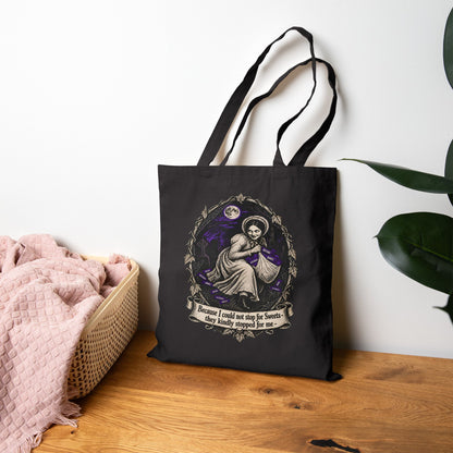 Because I couldn't stop for Sweets - Dickinson Canvas Tote