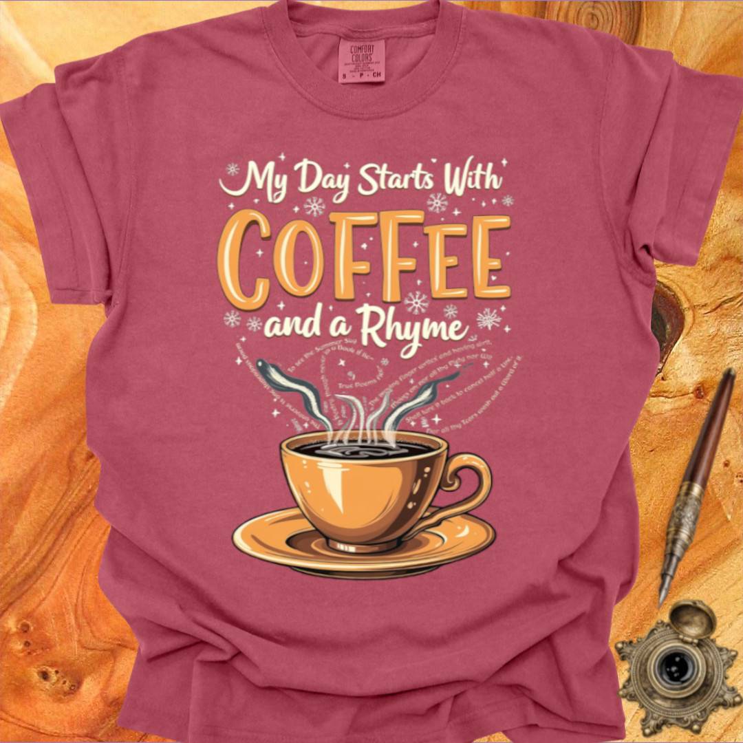 Coffee and a Rhyme - Poetry T-shirt
