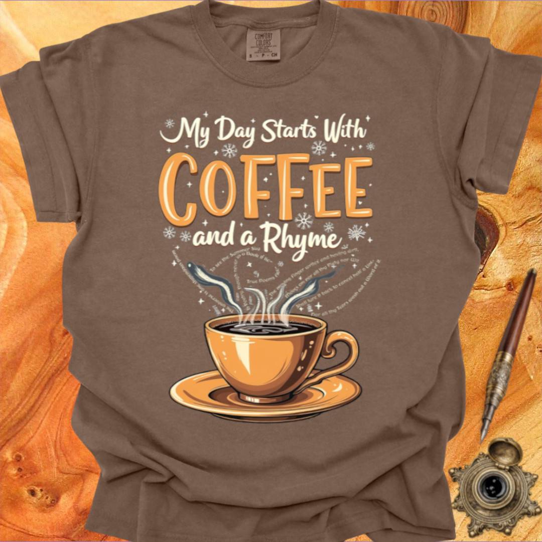 Coffee and a Rhyme - Poetry T-shirt