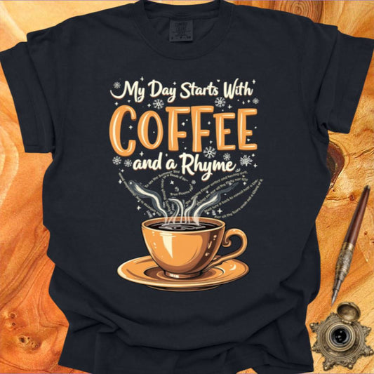 Coffee and a Rhyme - Poetry T-shirt