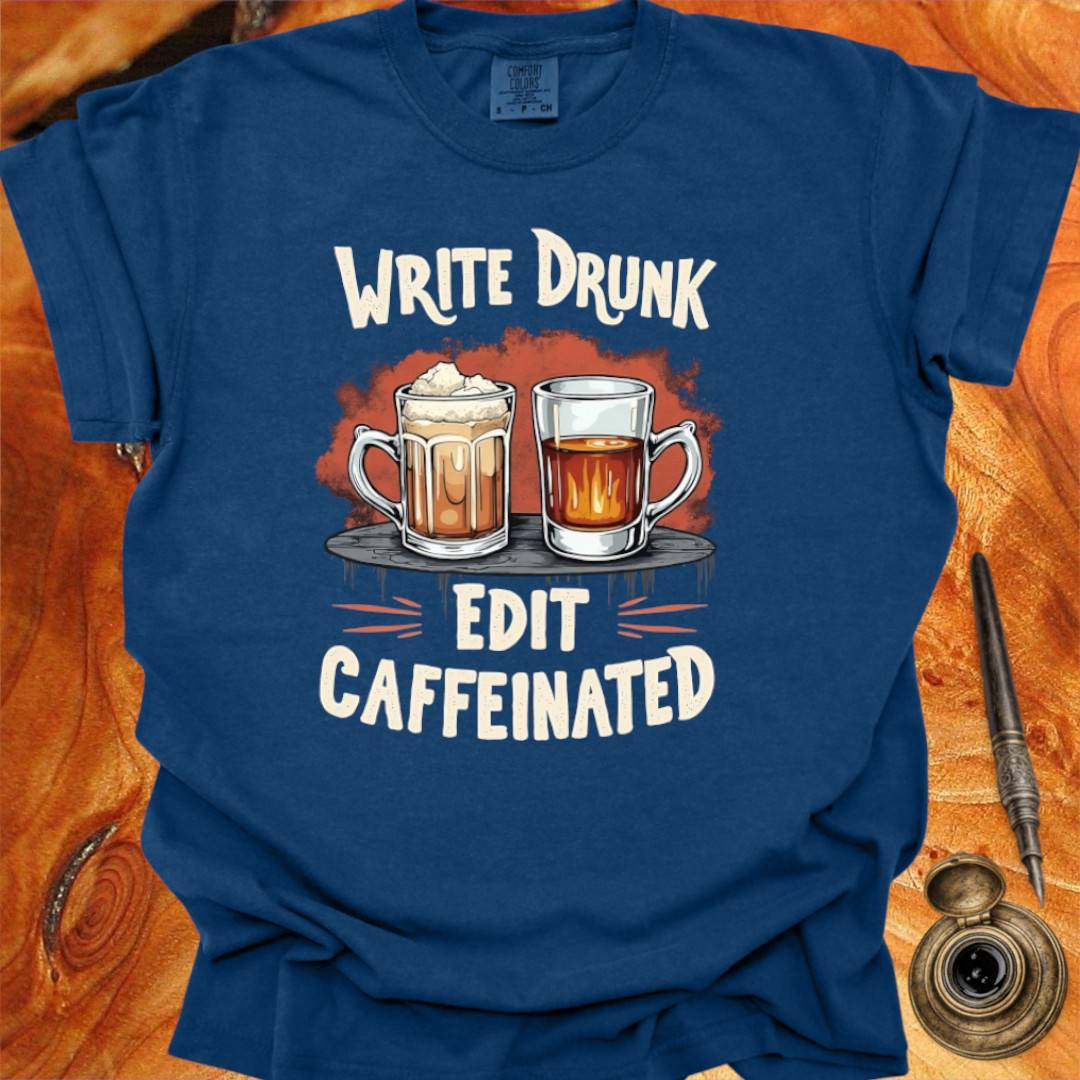 Write Drunk Edit Caffeinated - Writing T-shirt