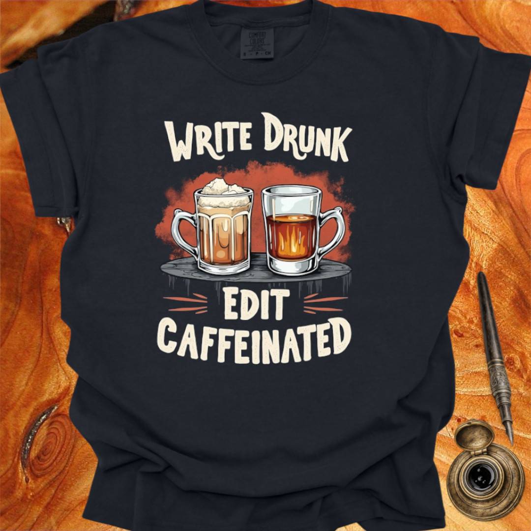 Write Drunk Edit Caffeinated - Writing T-shirt