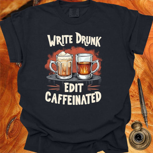 Write Drunk Edit Caffeinated - Writing T-shirt
