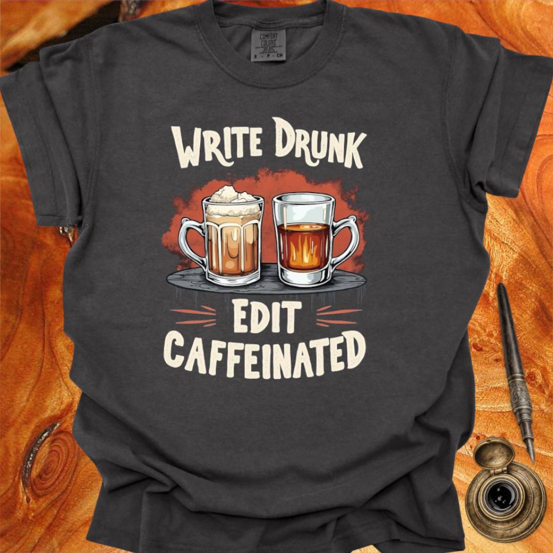 Write Drunk Edit Caffeinated - Writing T-shirt