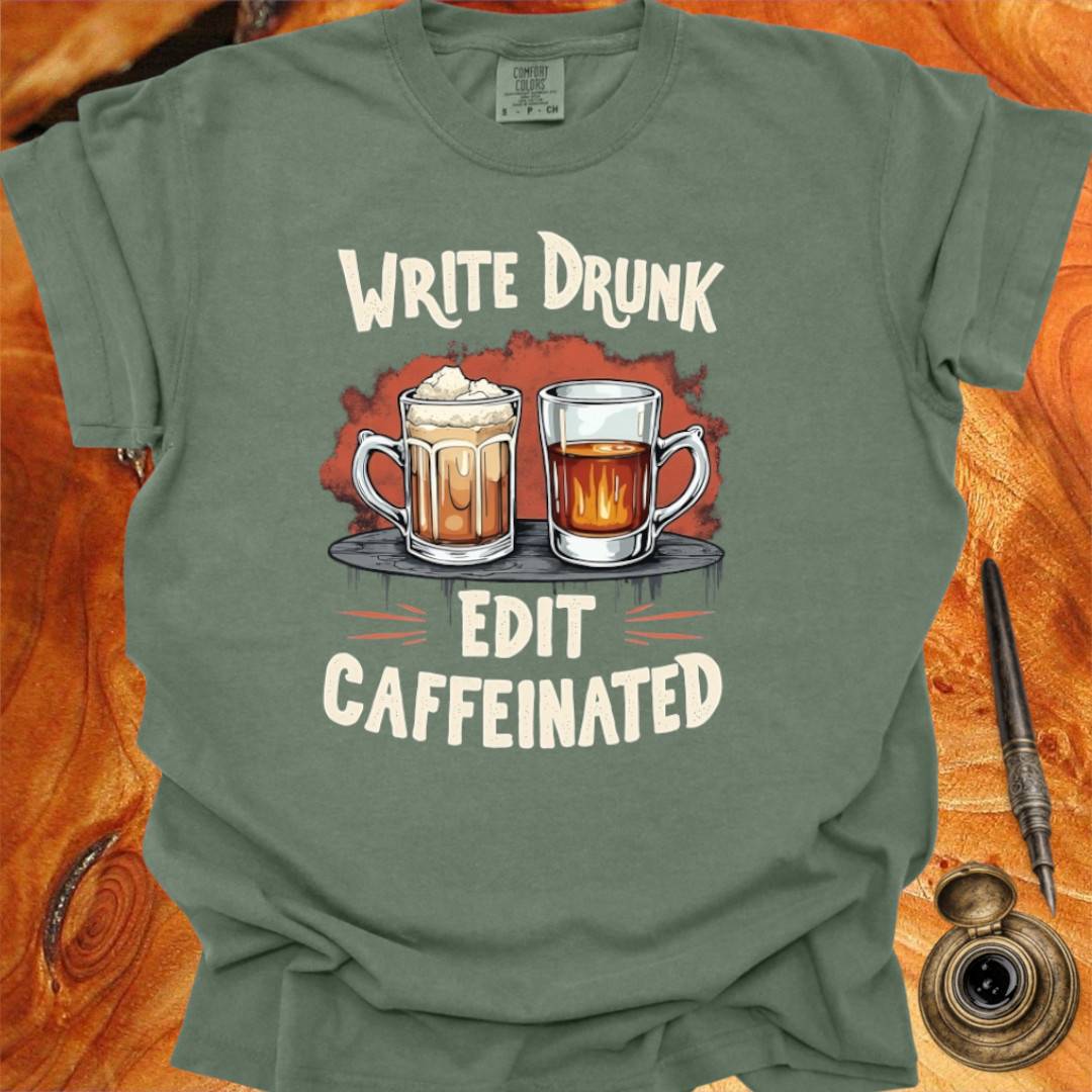 Write Drunk Edit Caffeinated - Writing T-shirt