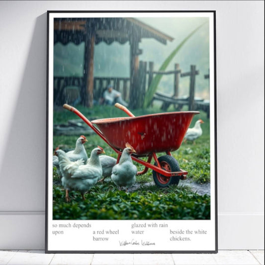 a red wheelbarrow —  Williams Art Print