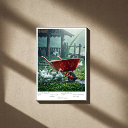 a red wheelbarrow —  Williams Art Print