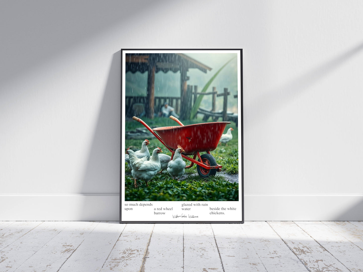a red wheelbarrow —  Williams Art Print