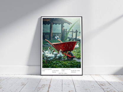 a red wheelbarrow —  Williams Art Print