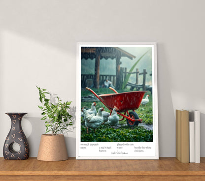 a red wheelbarrow —  Williams Art Print