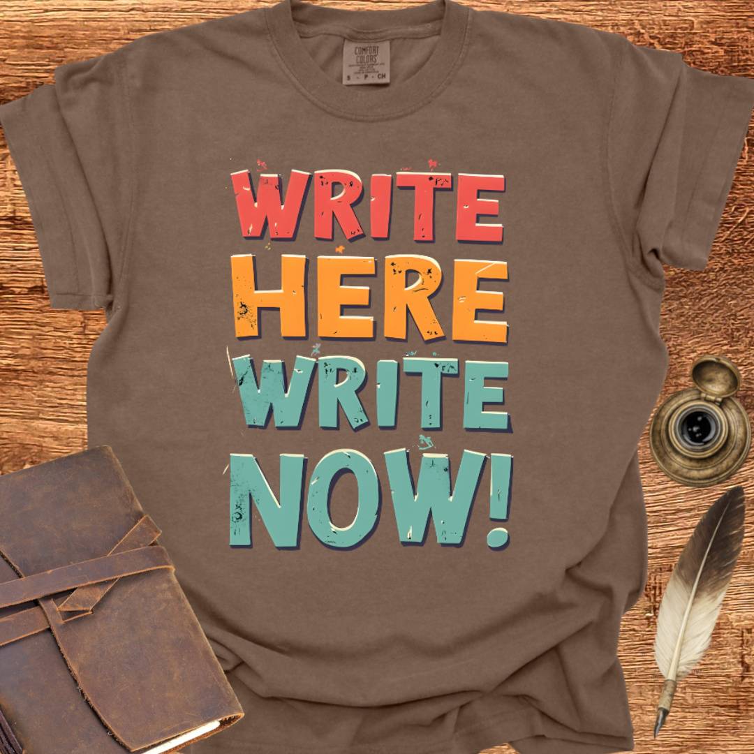 Write Here Write Now - Writing T-shirt