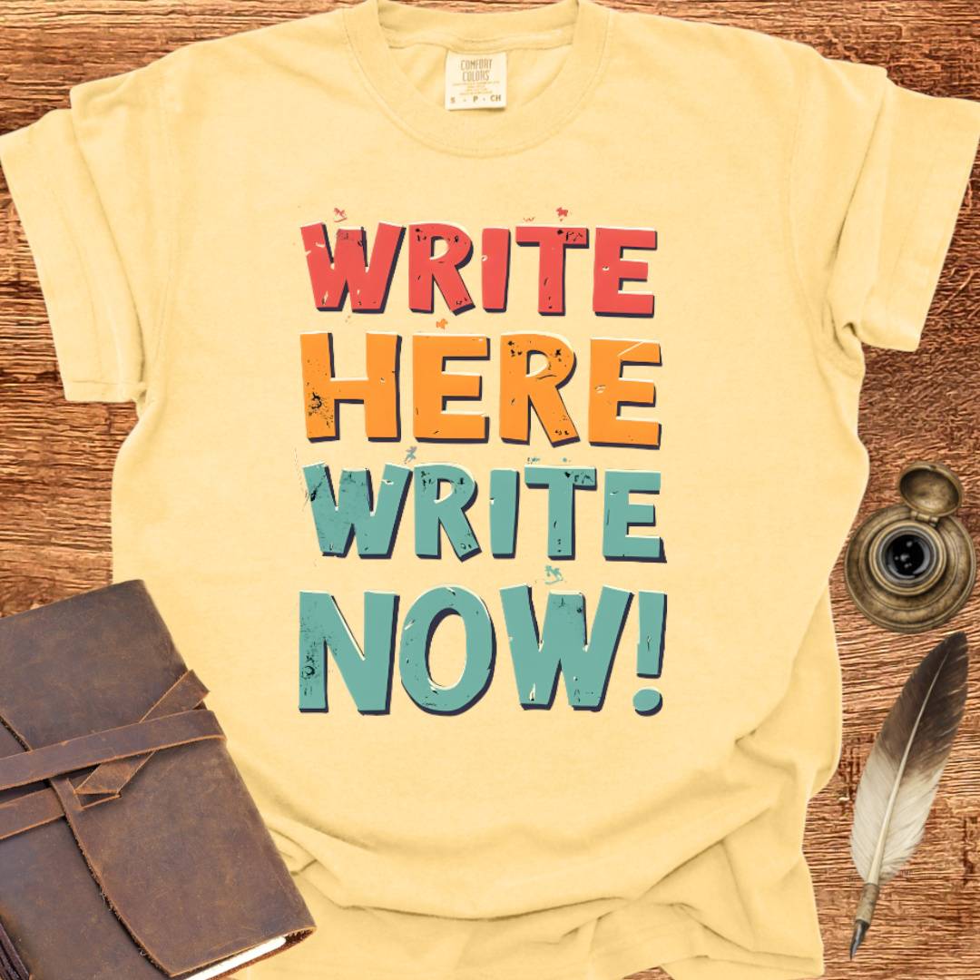 Write Here Write Now - Writing T-shirt