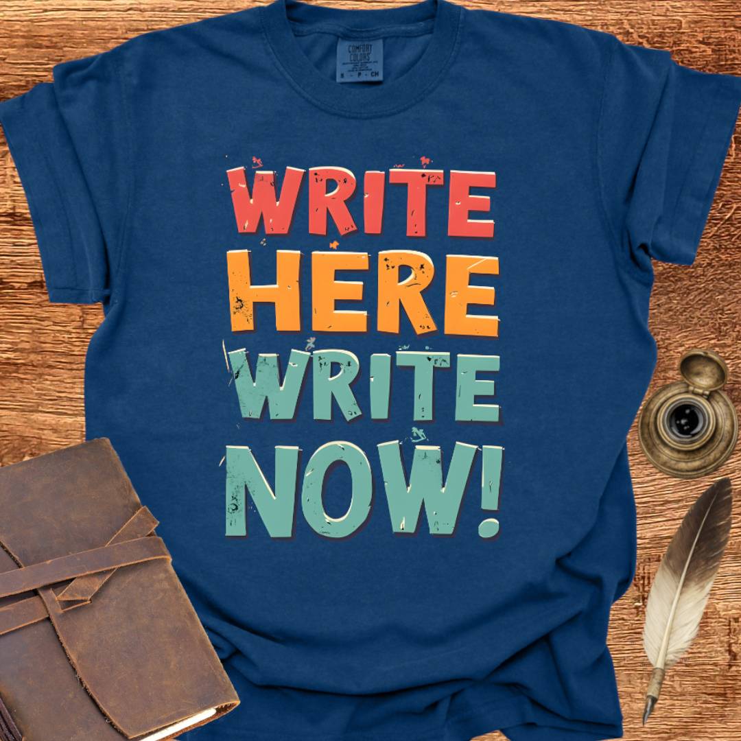 Write Here Write Now - Writing T-shirt