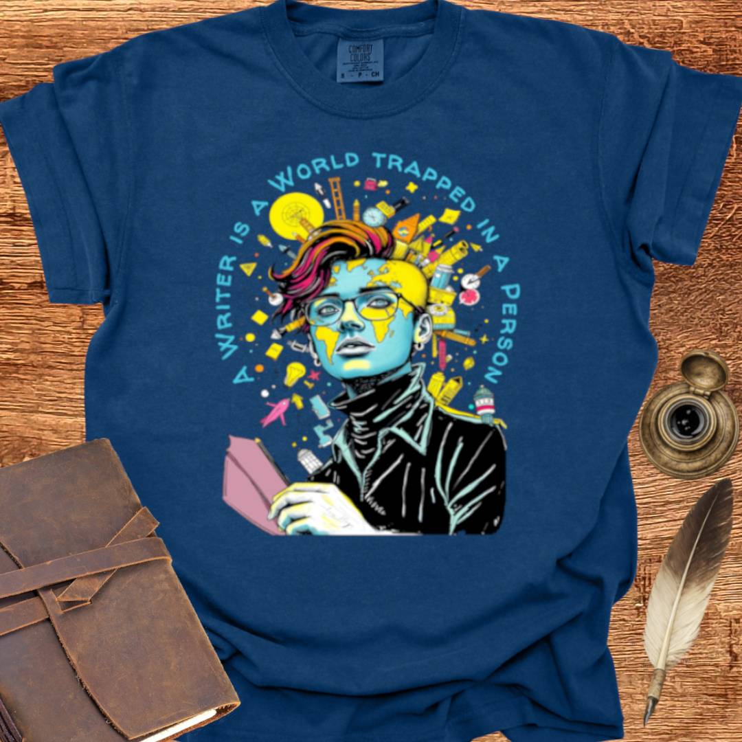 A Writer is a World trapped in a Person - Victor Hugo T-shirt