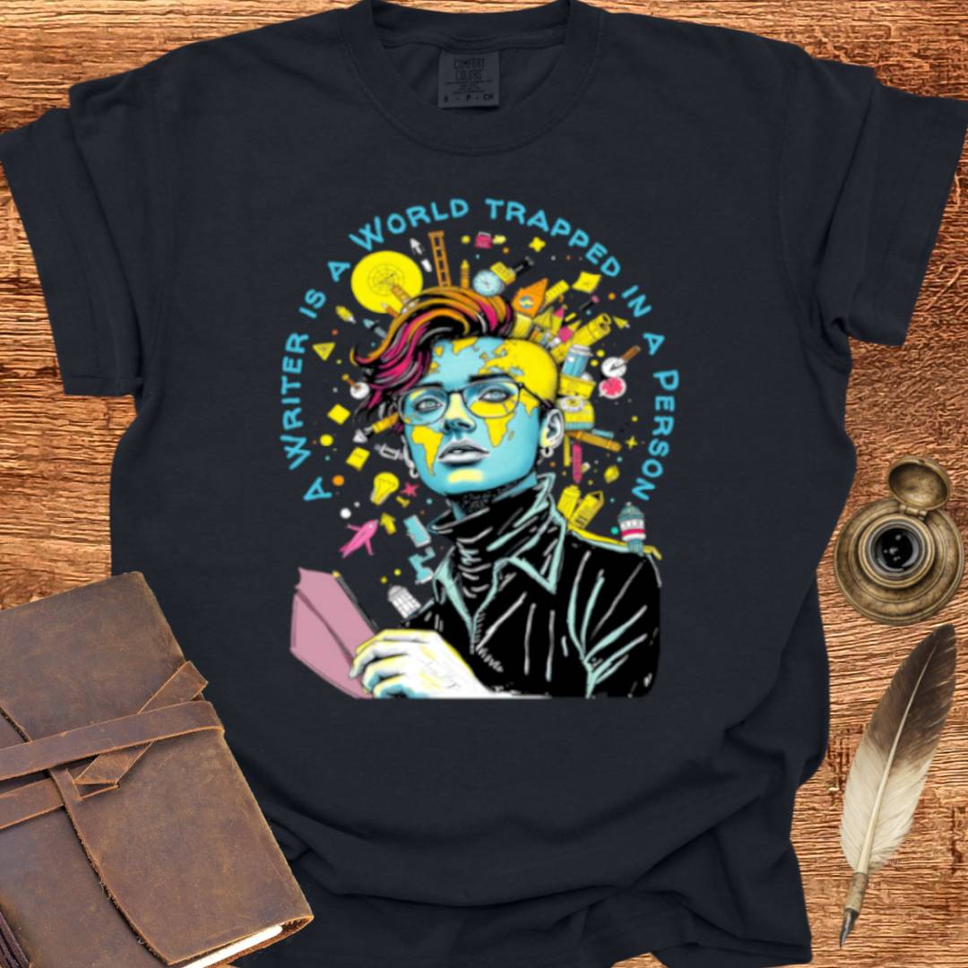 A Writer is a World trapped in a Person - Victor Hugo T-shirt