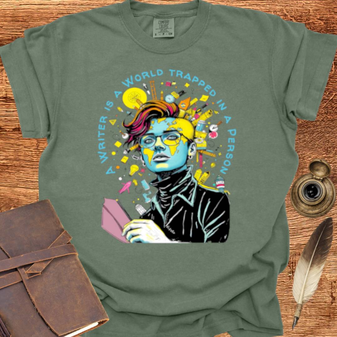 A Writer is a World trapped in a Person - Victor Hugo T-shirt