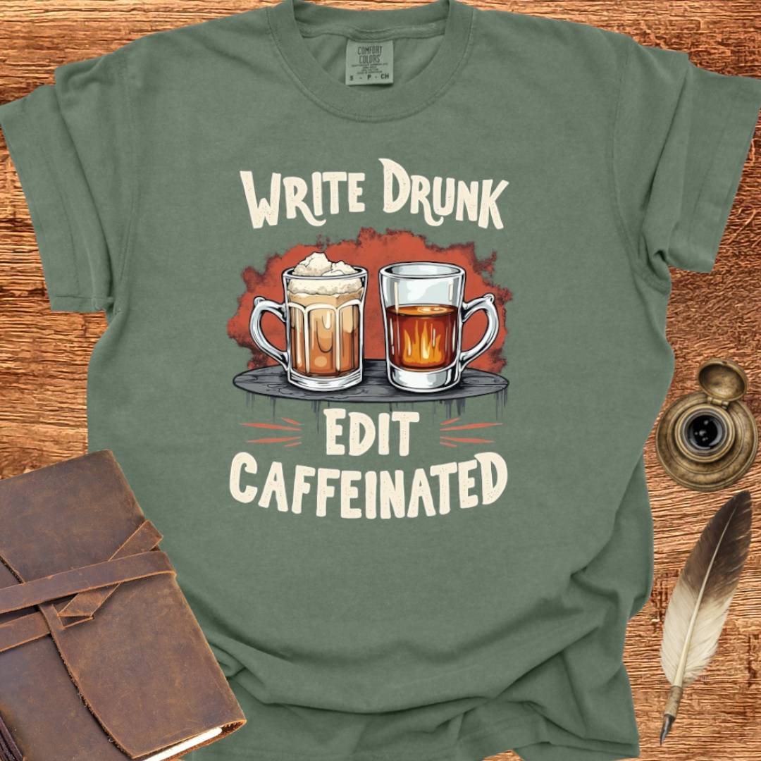 Write Drunk Edit Caffeinated - Writing T-shirt
