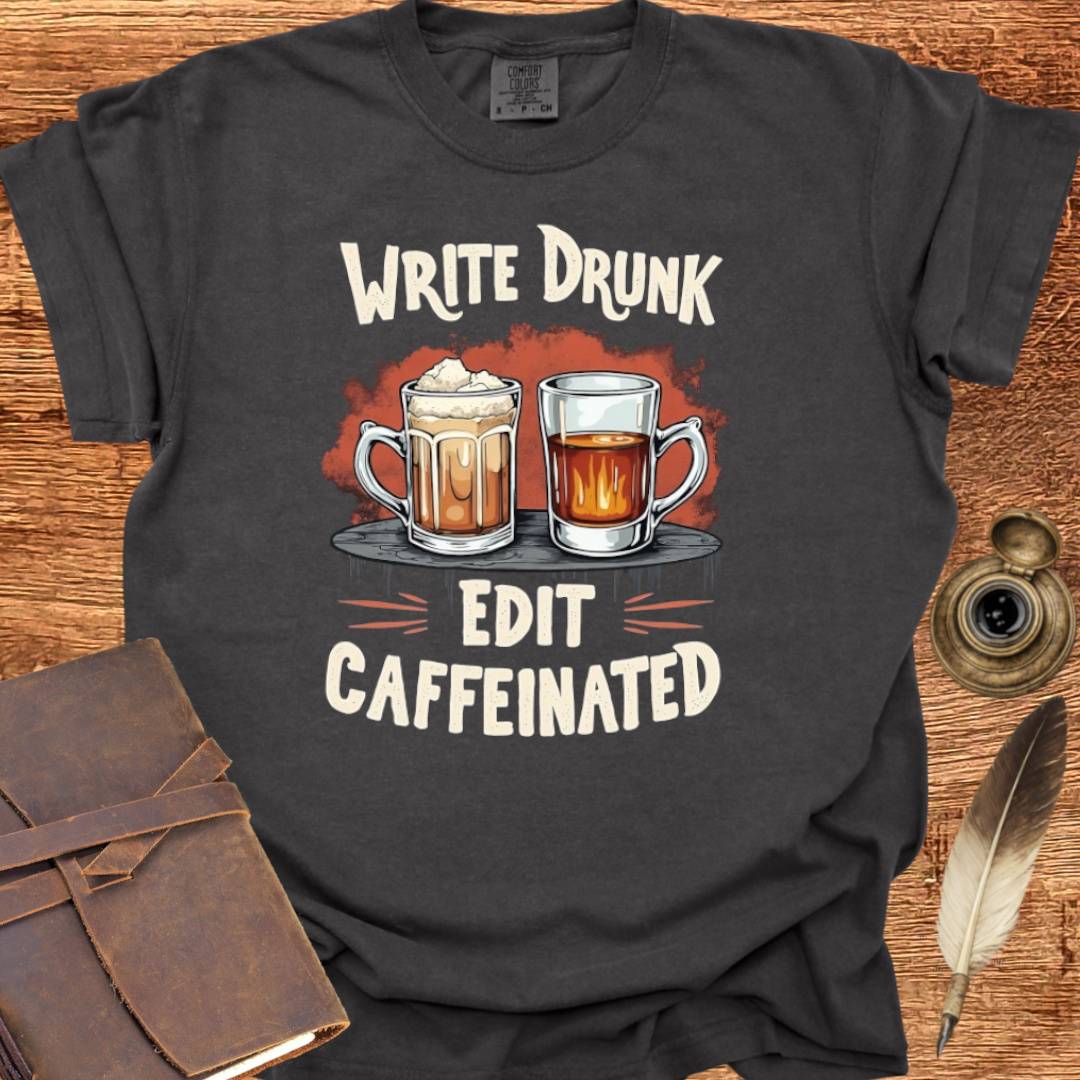 Write Drunk Edit Caffeinated - Writing T-shirt