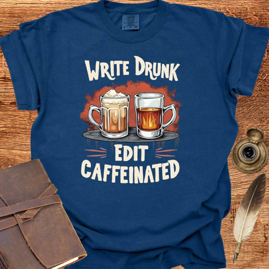 Write Drunk Edit Caffeinated - Writing T-shirt