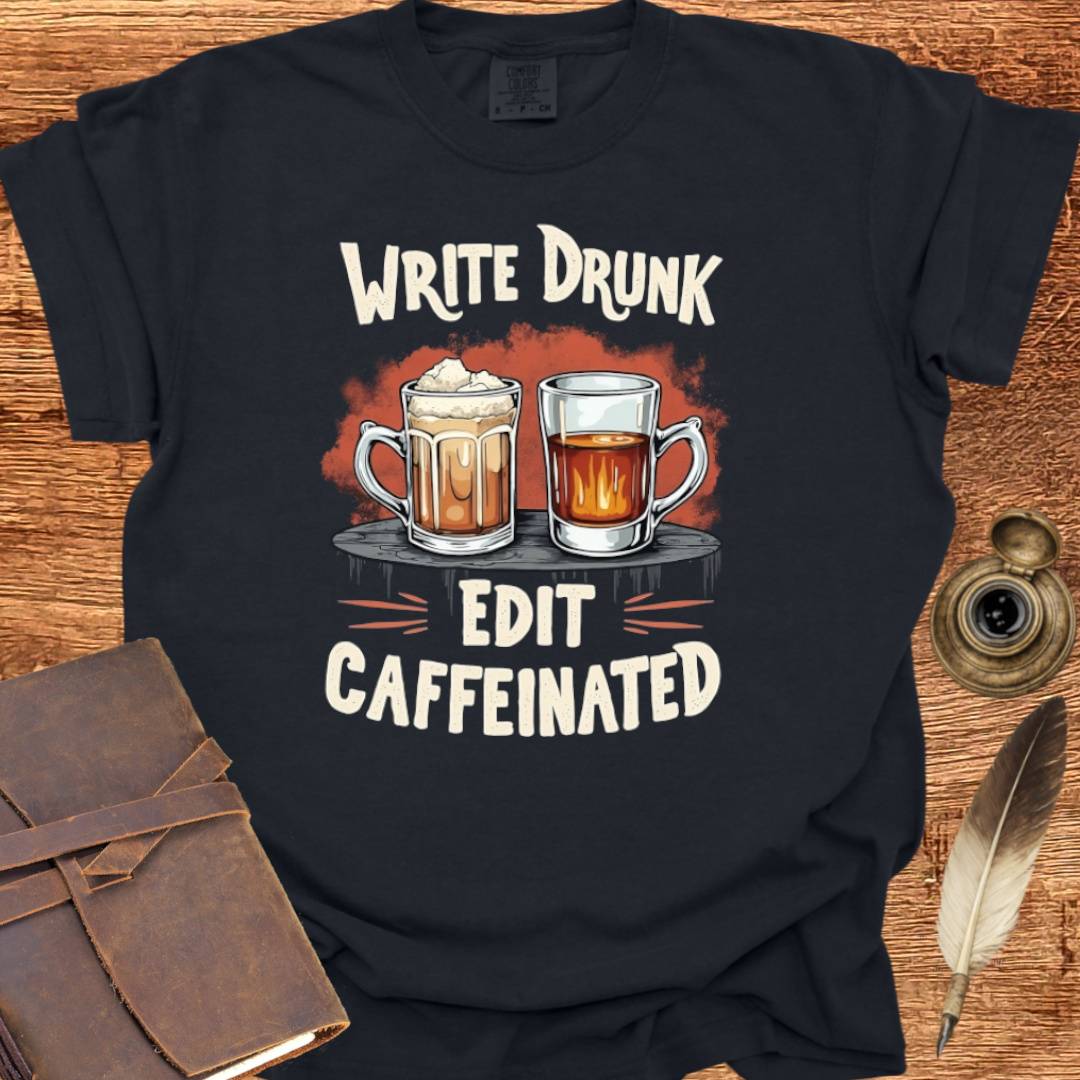 Write Drunk Edit Caffeinated - Writing T-shirt