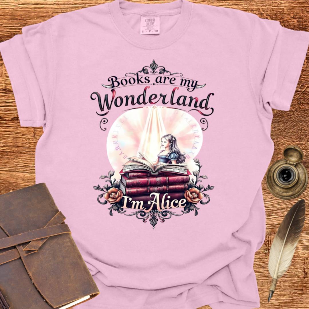 Books are my Wonderland - Writing T-shirt