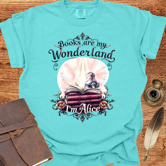 Books are my Wonderland - Writing T-shirt
