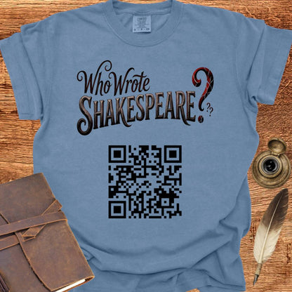 Who Wrote Shakespeare? QR Code - Shakespearean T-shirt