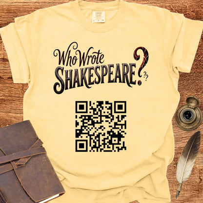 Who Wrote Shakespeare? QR Code - Shakespearean T-shirt