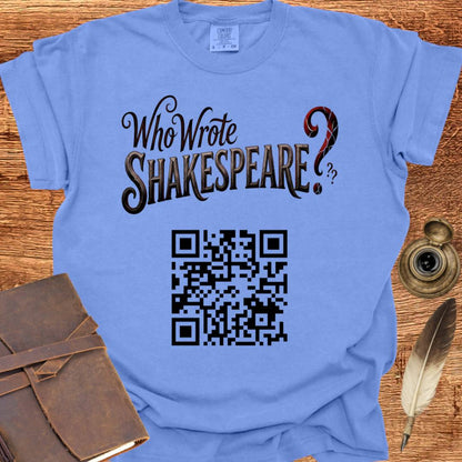 Who Wrote Shakespeare? QR Code - Shakespearean T-shirt
