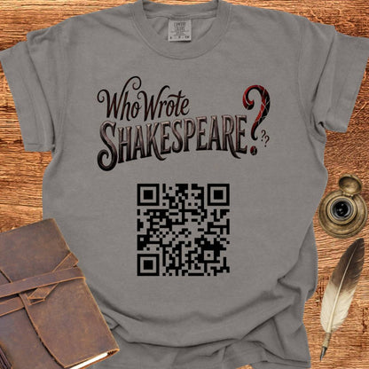 Who Wrote Shakespeare? QR Code - Shakespearean T-shirt