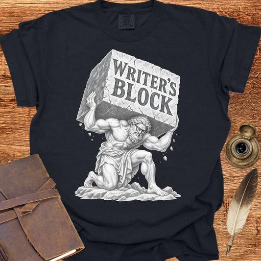 Atlas with Writer's Block - Writing T-shirt