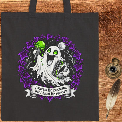 I haunt for Poe-etry Canvas Tote